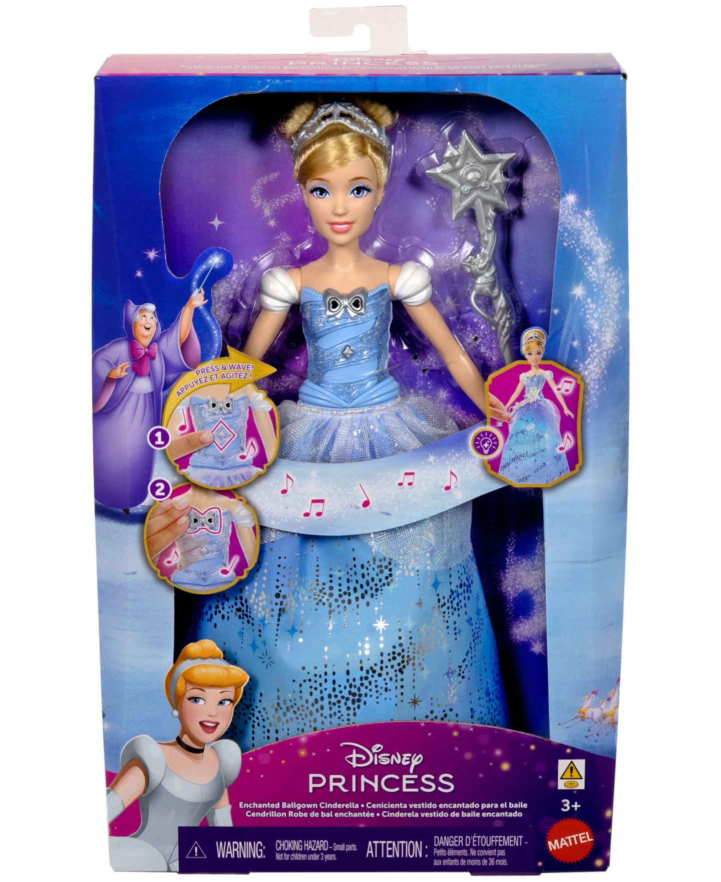 Детская кукла Disney Princess Enchanted Ballgown Cinderella Fashion Doll — фото 6