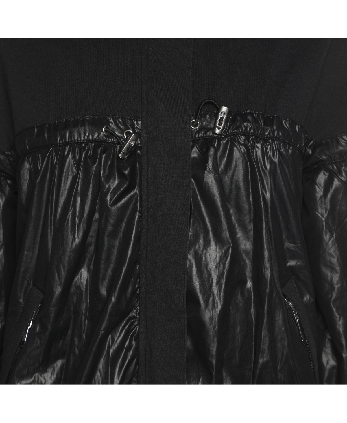 Pre-Owned Love Moschino Women's Black Jersey Nylon Hoodie Jacket