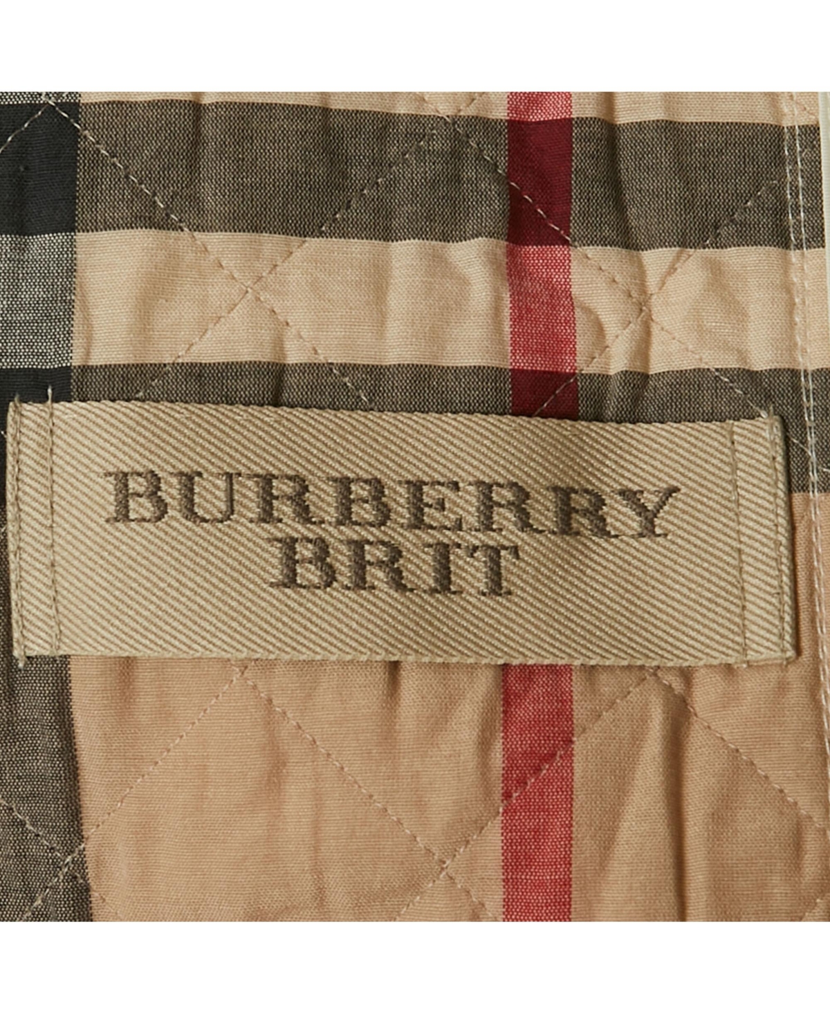 Pre-Owned Burberry Women's Brit White Synthetic Quilted Button Front Jacket