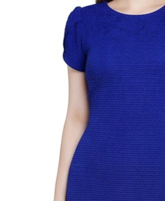 Petite Petal Sleeve Textured Knit Dress