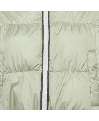 Women's Light Green Synthetic Puffer Down Jacket