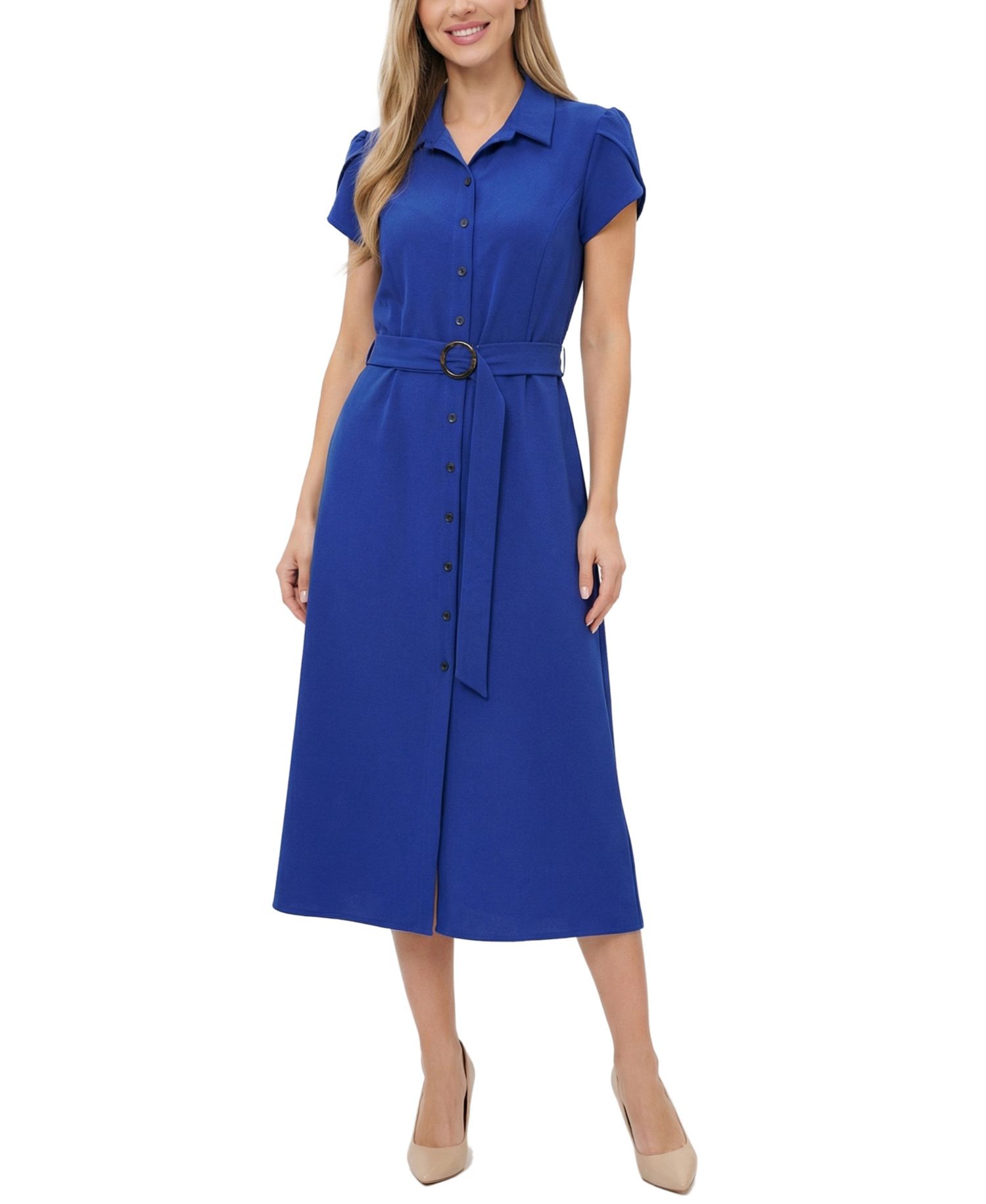 Petite Midi Petal Sleeve Dress