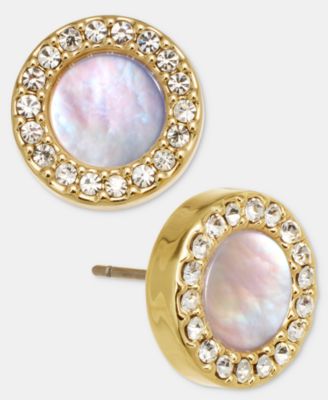 Mother of Pearl Inlay Statement Stud Earrings