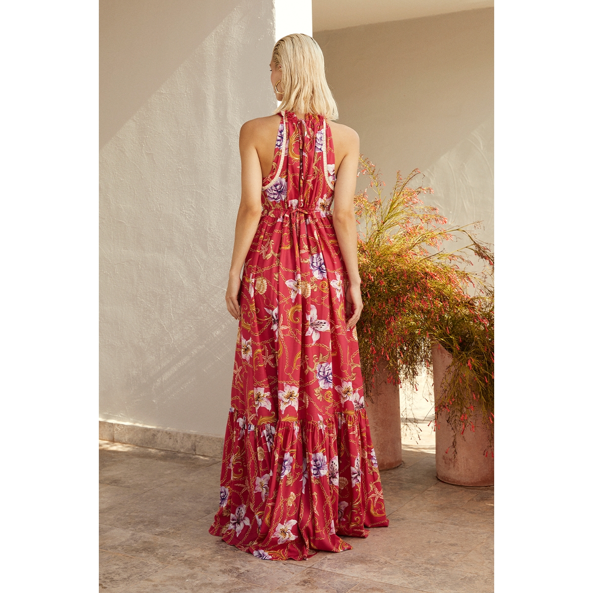 Luna B Women's Euros Dress Floral Fuchia