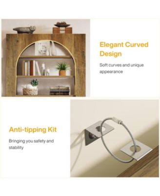 70.87" Tall Arched Bookshelf, 8-Tier