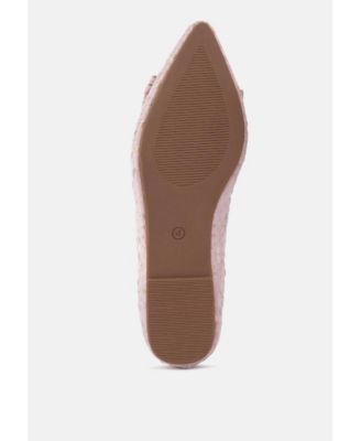 Womens cicely jacquard bow embellished ballet flats