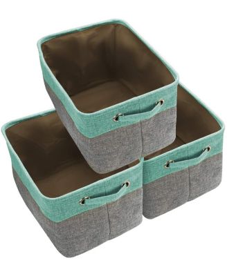 3 Pack 15 inch Collapsible Storage Bins with Handles - Perfect for Home Storage & Organization