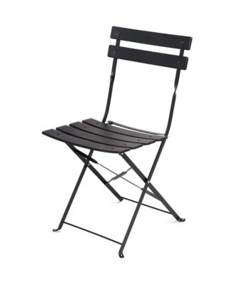 3-Piece Bistro Set, Folding Outdoor Patio Furniture Set with 2 Powder-Coated Steel Chairs & 1 Table