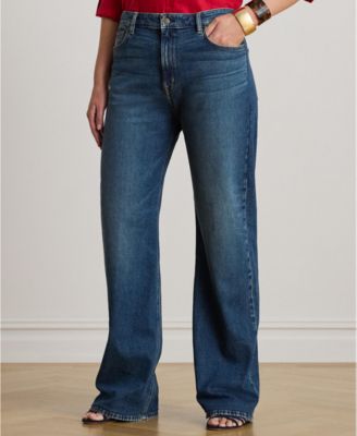 Plus Size High-Rise Straight Wide-Leg Jeans