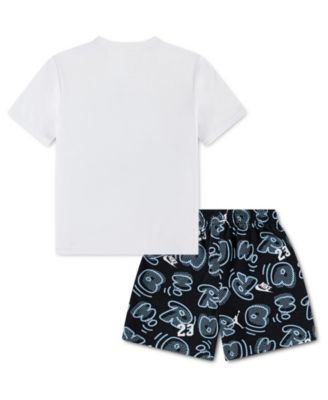 Boys' 4-7X Printed Movement Lines T-Shirt & Shorts, 2-Piece Set