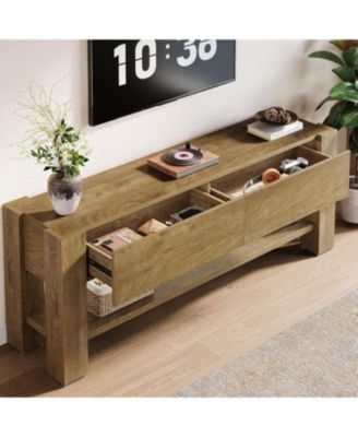 63" TV Stand for TVs up to 75-Inch, Entertainment Center with 2 Drawers and Open Storage Shelves, Media Console Television Stands