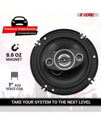 Coaxial Car Door Speakers 6” Pair 500W 4Ohm 2 Way Component Subwoofer Audio w Super Tweeter