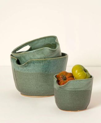 Nesting Stoneware Mixing Bowls, Set of 3