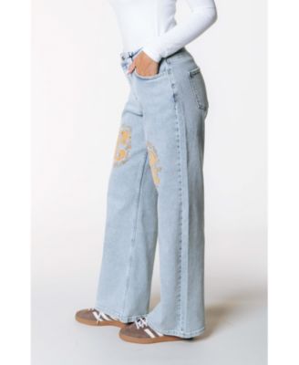 Women's Gaias CR Logo High Rise Straight Leg Denim Pants