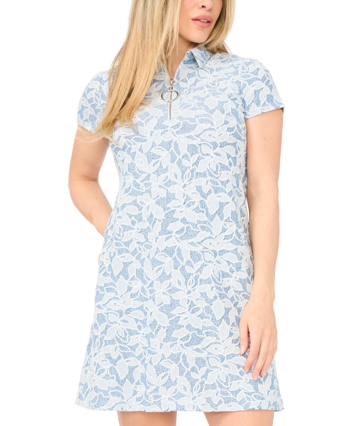 Msk Petite Collared Neck Pull-On Dress