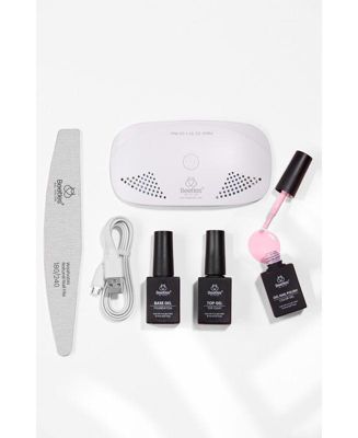 Nude Pink Gel Nail Polish Kit with UV LED Light