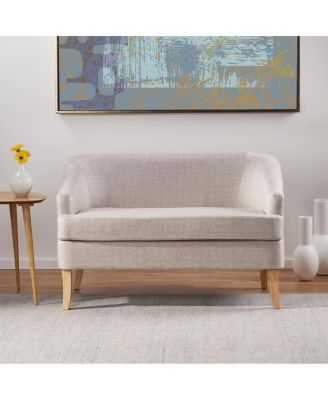 Mid-Century Modern Loveseat with Flared Legs and High-Density Foam