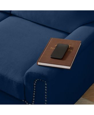 Streamdale  Furniture  82" Modern Snowfleece 3-Seater Sofa, Blue