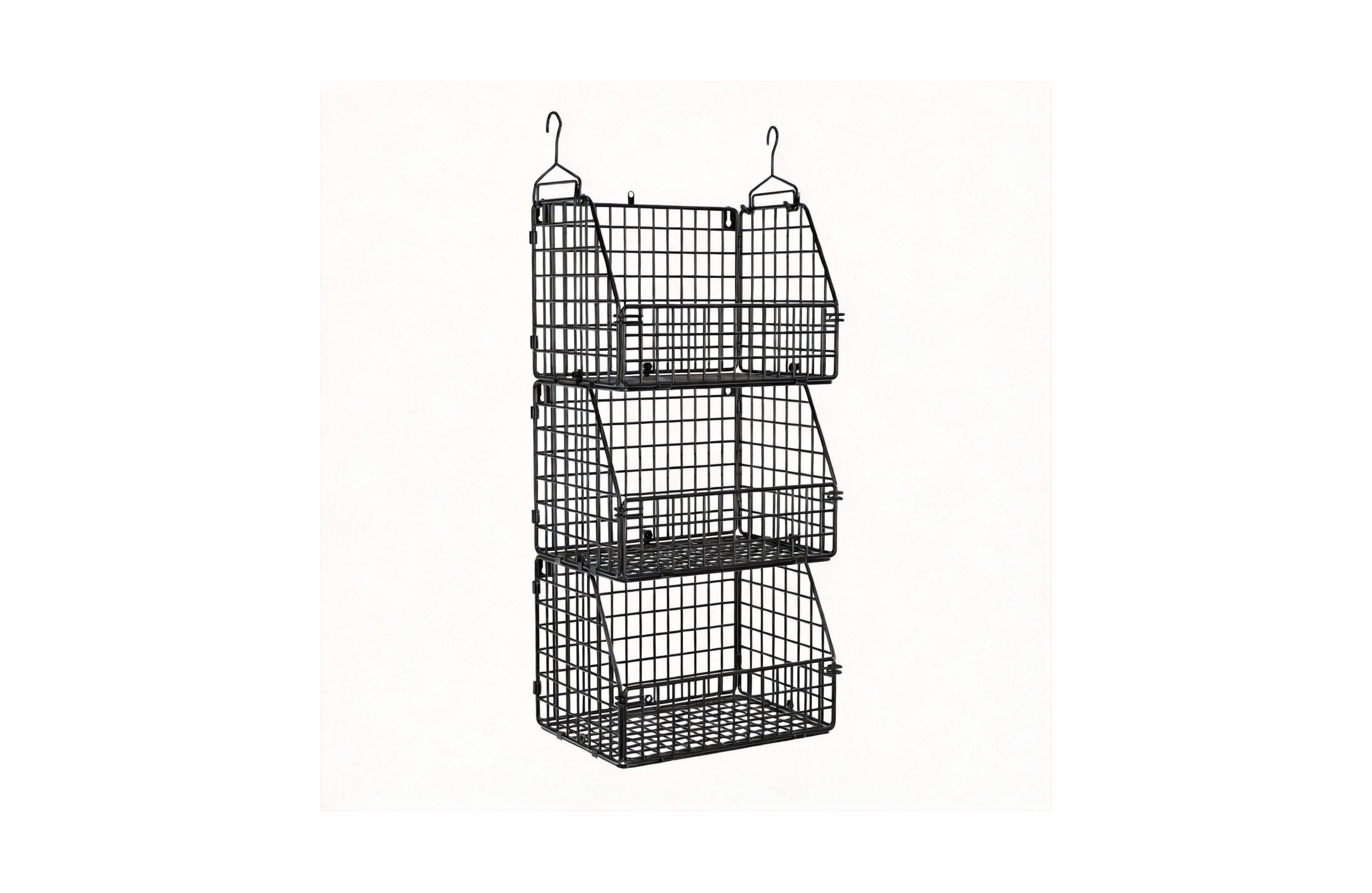 Yigii 3-Pack Stackable Wire Baskets for Kitchen, Closet, Pantry