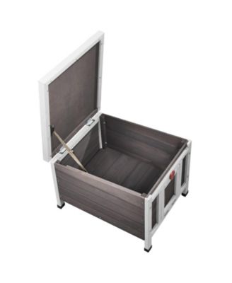 Weatherproof Outdoor Cat House Shelter with PVC Door Flaps and Open Roof