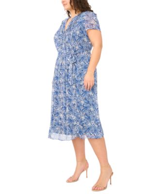 Plus Size Split Neck Shirt Dress