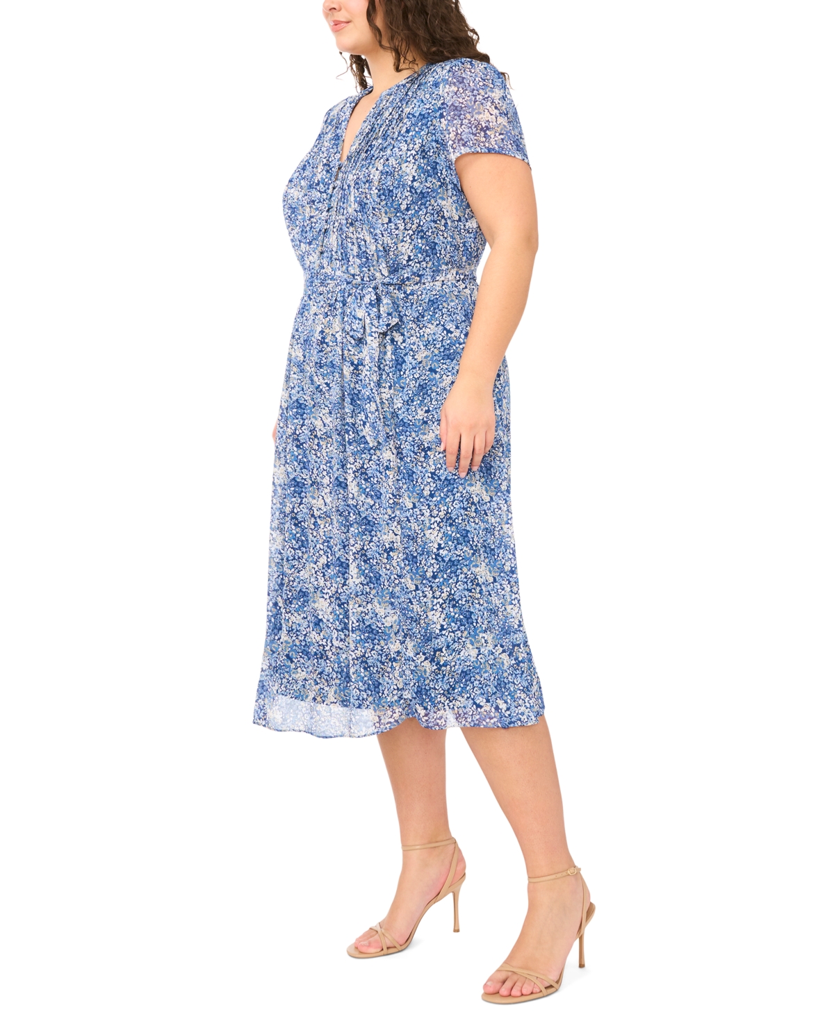 Msk Plus Split Neck Shirt Dress