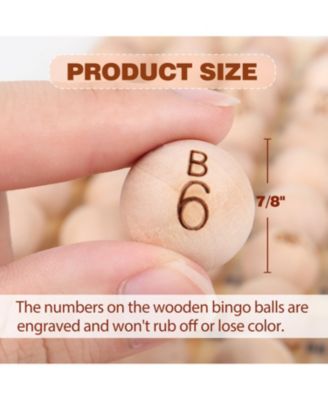 7/8-Inch Solid Wooden Replacement Bingo Balls for Parties, Bingo Nights, Prize Raffles