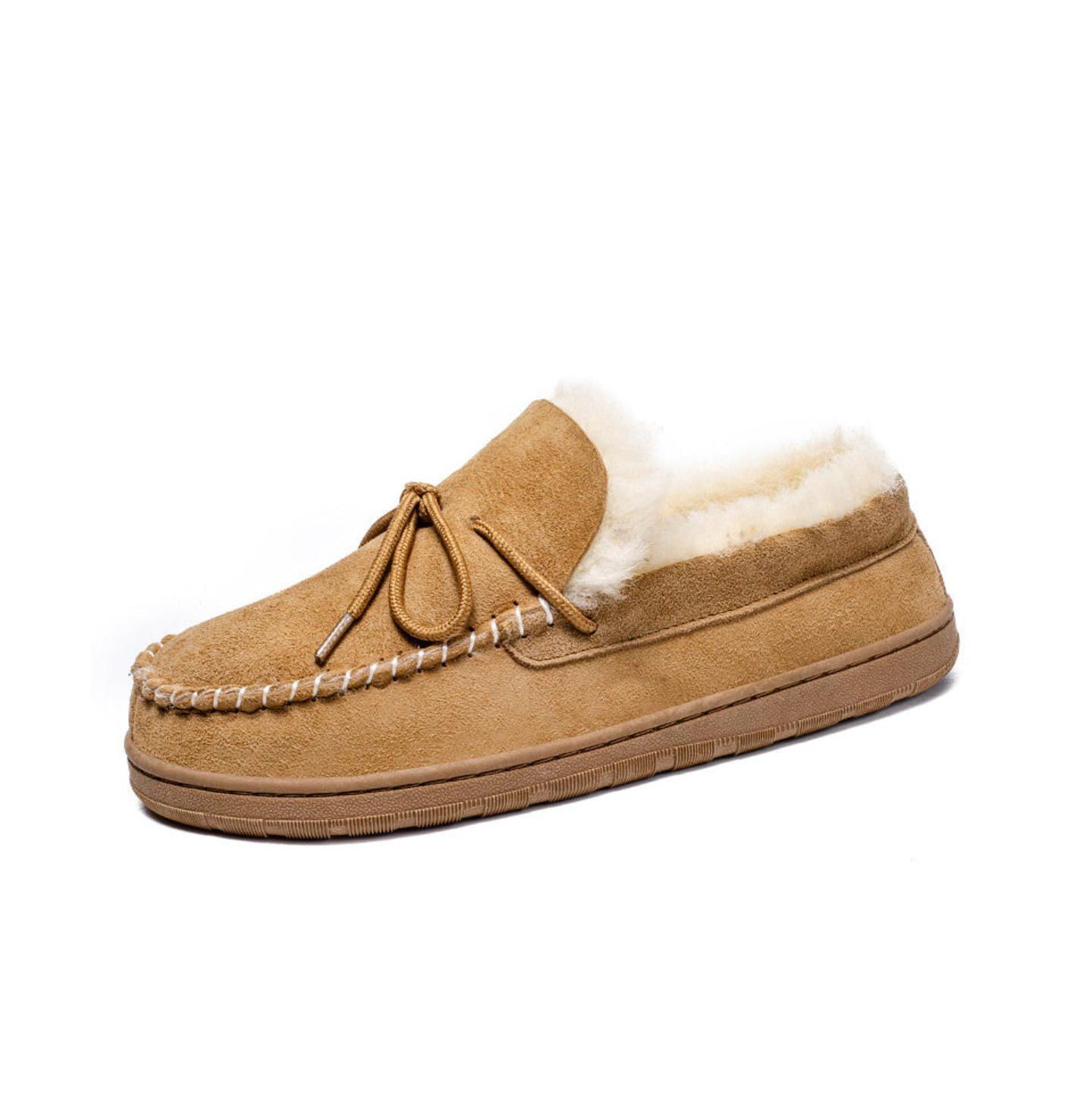 Мужские тапочки PAZSTOR Real Shearling Slippers Spring, цвет: Каштановый — фото 6