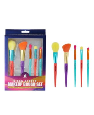 Studio Makeup Brush Set (5-Piece) & Silicone Beauty Brush Cleaning Tool