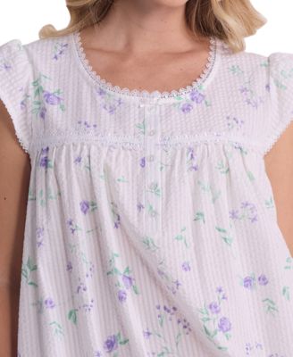 Women's Short-Sleeve Woven Sleepwear Nightgown