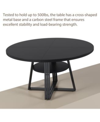 Kitchen Table 47.2 inch Round Dining Table for Dining Room, Home Office, Living Room