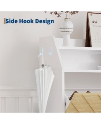 GarveeLife 3-Drawer Shoe Cabinet with Bench - Narrow Freestanding Shoe Storage for Entryway