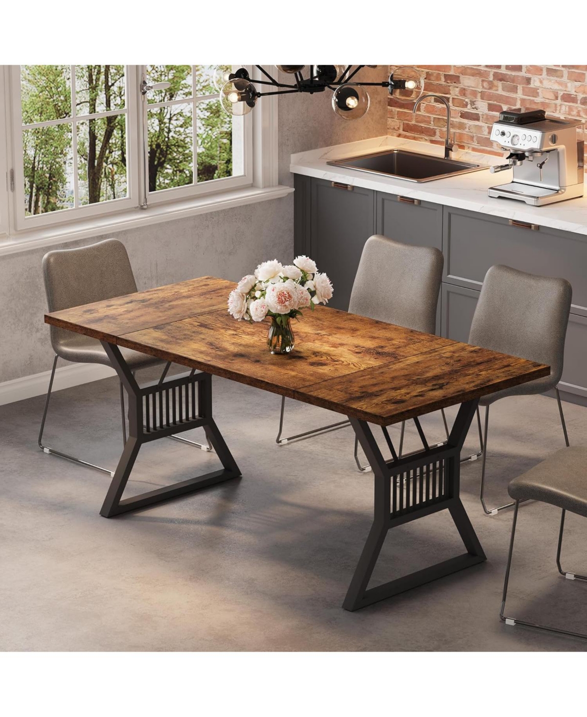 Gaomon Kitchen Table 70.8in Dining Table for 4-6 Rectangular Table for Kitchen and Dining Room Farmhouse Kitchen Tables