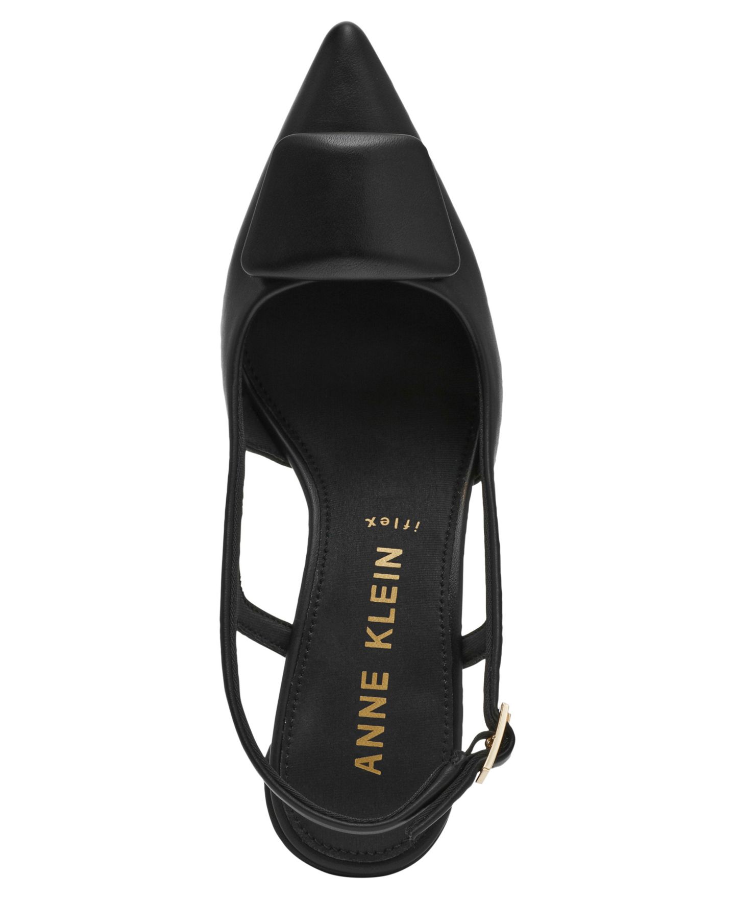 Женские туфли Anne Klein Renetta Slingback Block Heel Pumps, цвет: Чёрный гладкий — фото 4