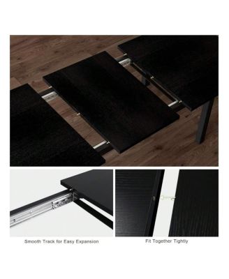 Kitchen Table 63 Inch 5 Piece Extendable Dining Table Set For 4 To 8 Modern Space Saving Kitchen Table