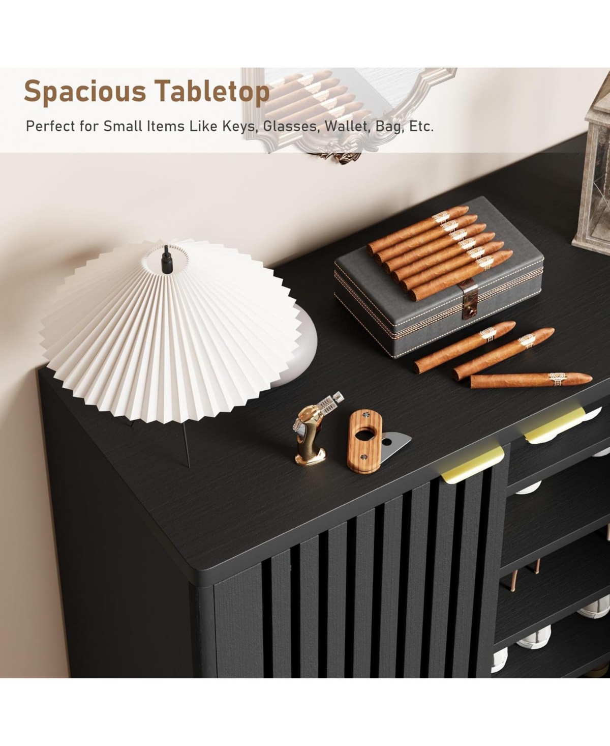 gaomon 6-Tier Shoe Cabinet with Doors, Wooden Storage Organizer, Louvered Freestanding Narrow Entryway & Hallway Rack