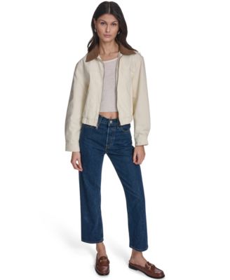 Women's Zip-Front Laydown Collar Coat