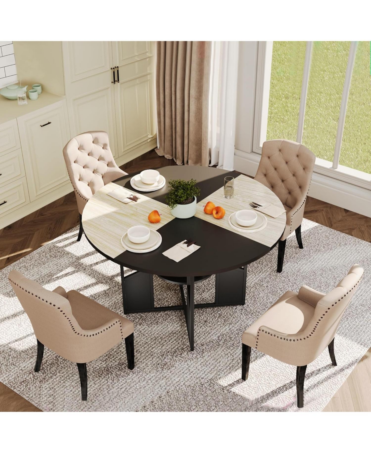 Gaomon Kitchen Table 47 Inch Round Dining Table