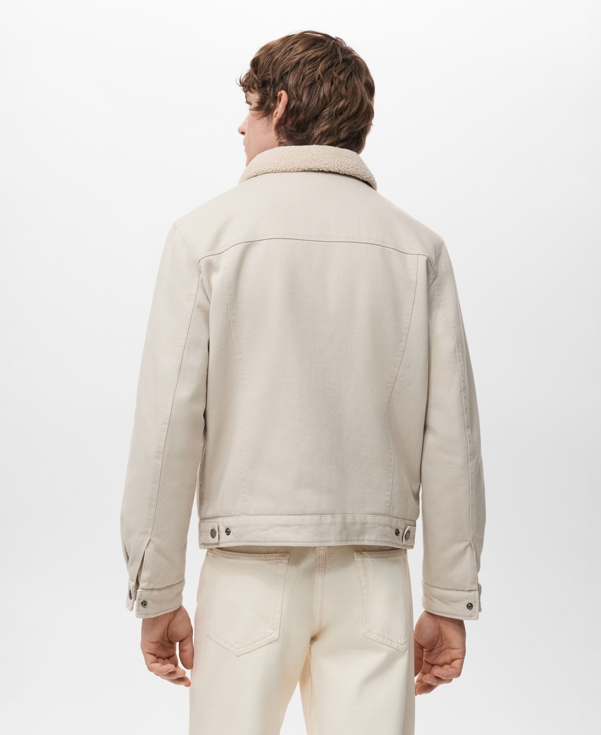 Mango Men's Fleece Lining Denim Jacket