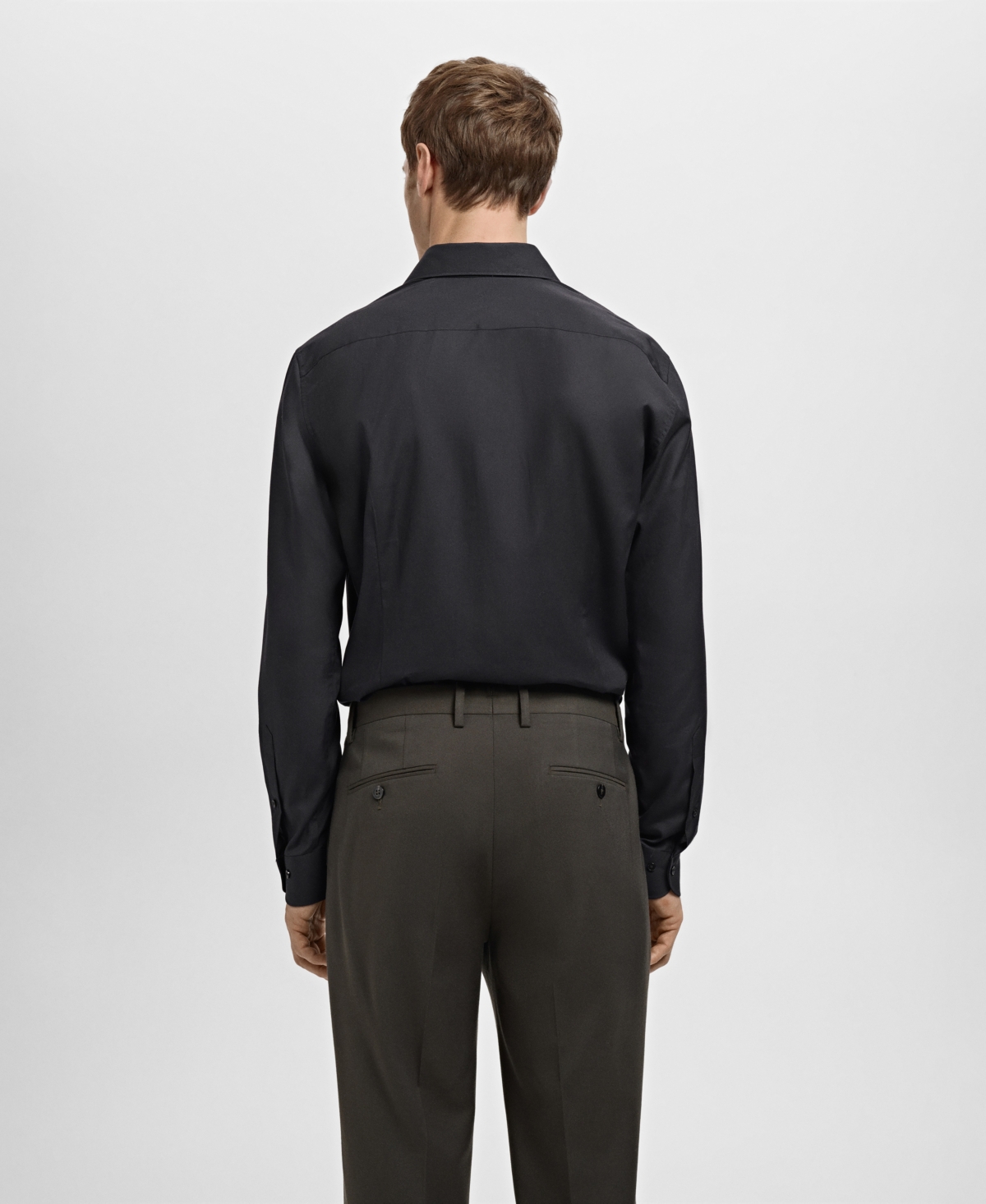 Mango Men's Slim-Fit Cotton Poplin Dress Shirt