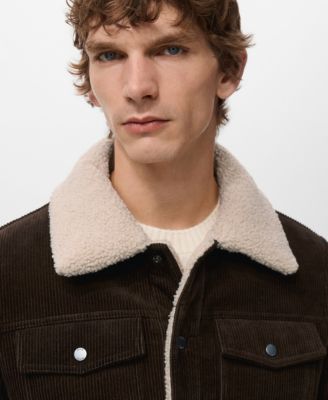 Men's Shearling-Effect Lining Corduroy Jacket