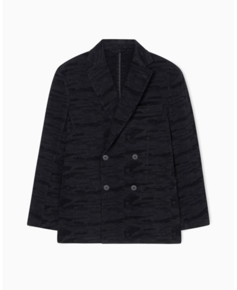 Мужской пиджак A|X Armani Exchange Jacquard Camouflage Print Blazer, цвет: Чёрный