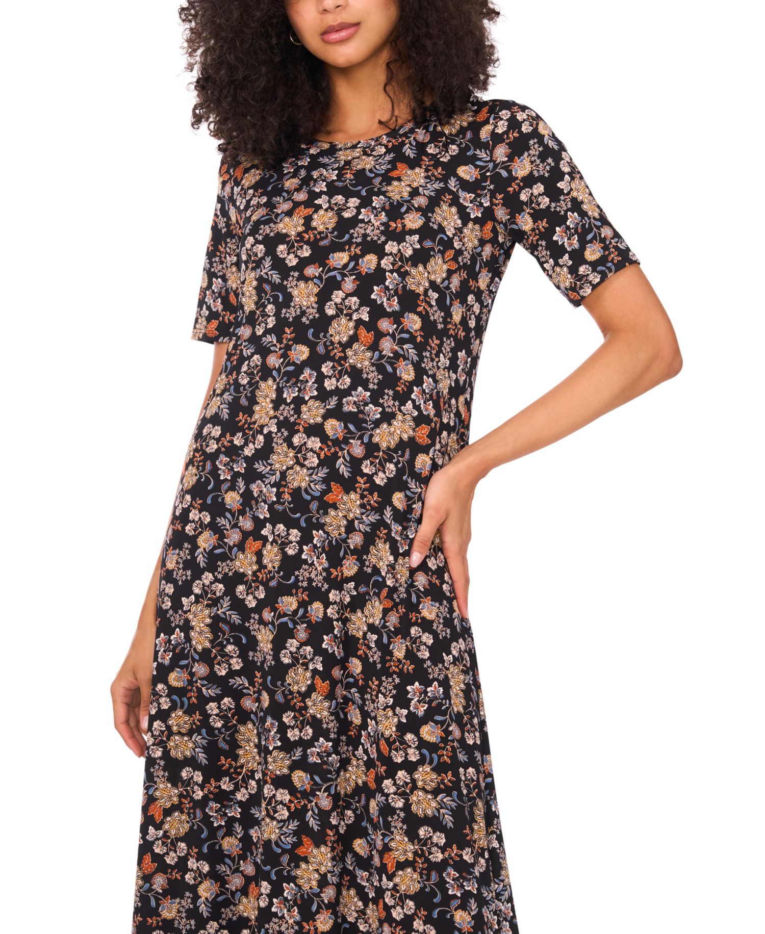 Women's Crew Neck Short-Sleeve Dress
