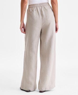 Women's 100% Linen Wide-Leg Sailor Pants