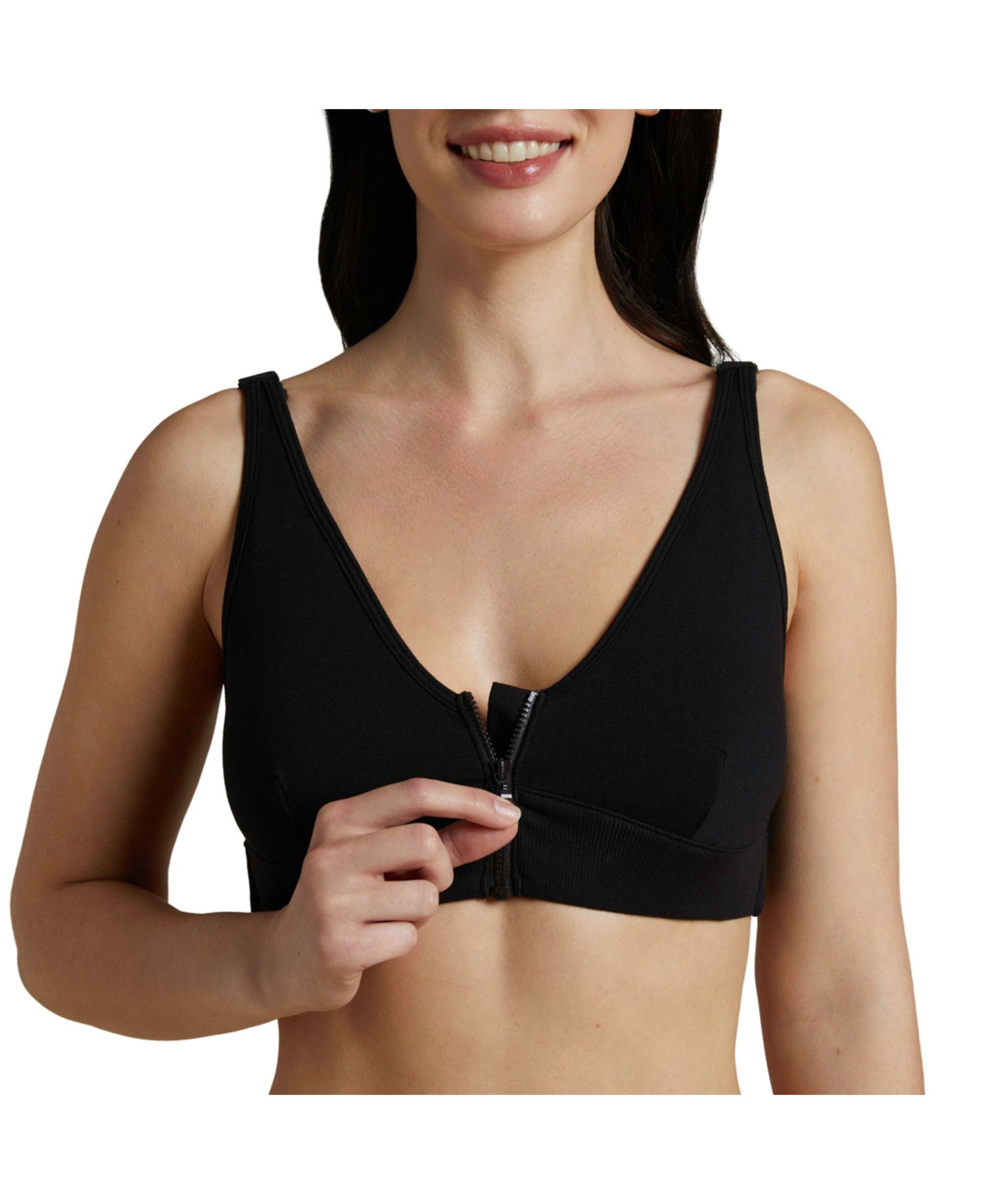 Women's Wireless Zip Front Bra