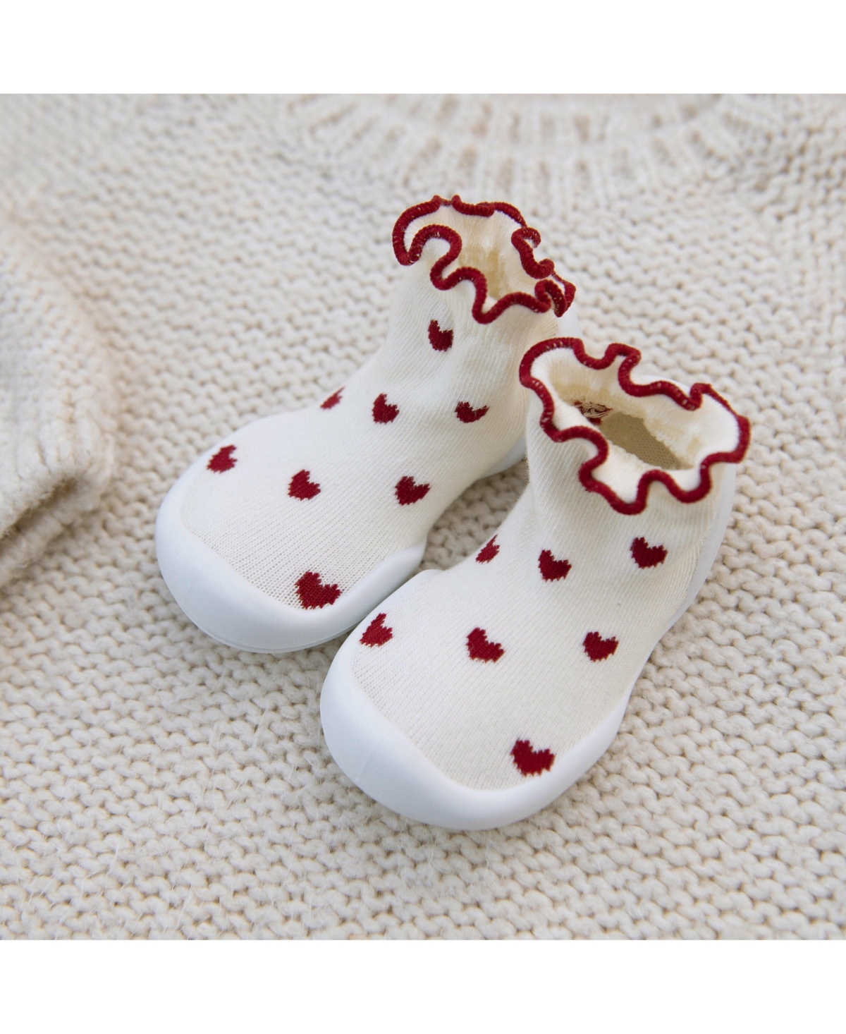 Komuello Baby Girls First Walk Sock Shoes Sweet Hearts