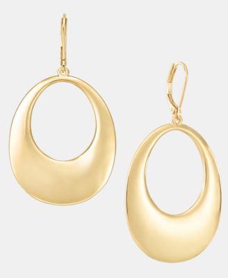 Gold-Tone Large Open Drop Earrings 