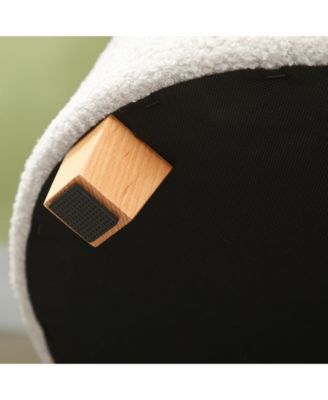 18" Round Ottoman with Storage, Footstool with Lid, Wood Legs,