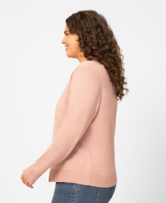 Plus Size Scalloped Trim Button-Front Cardigan