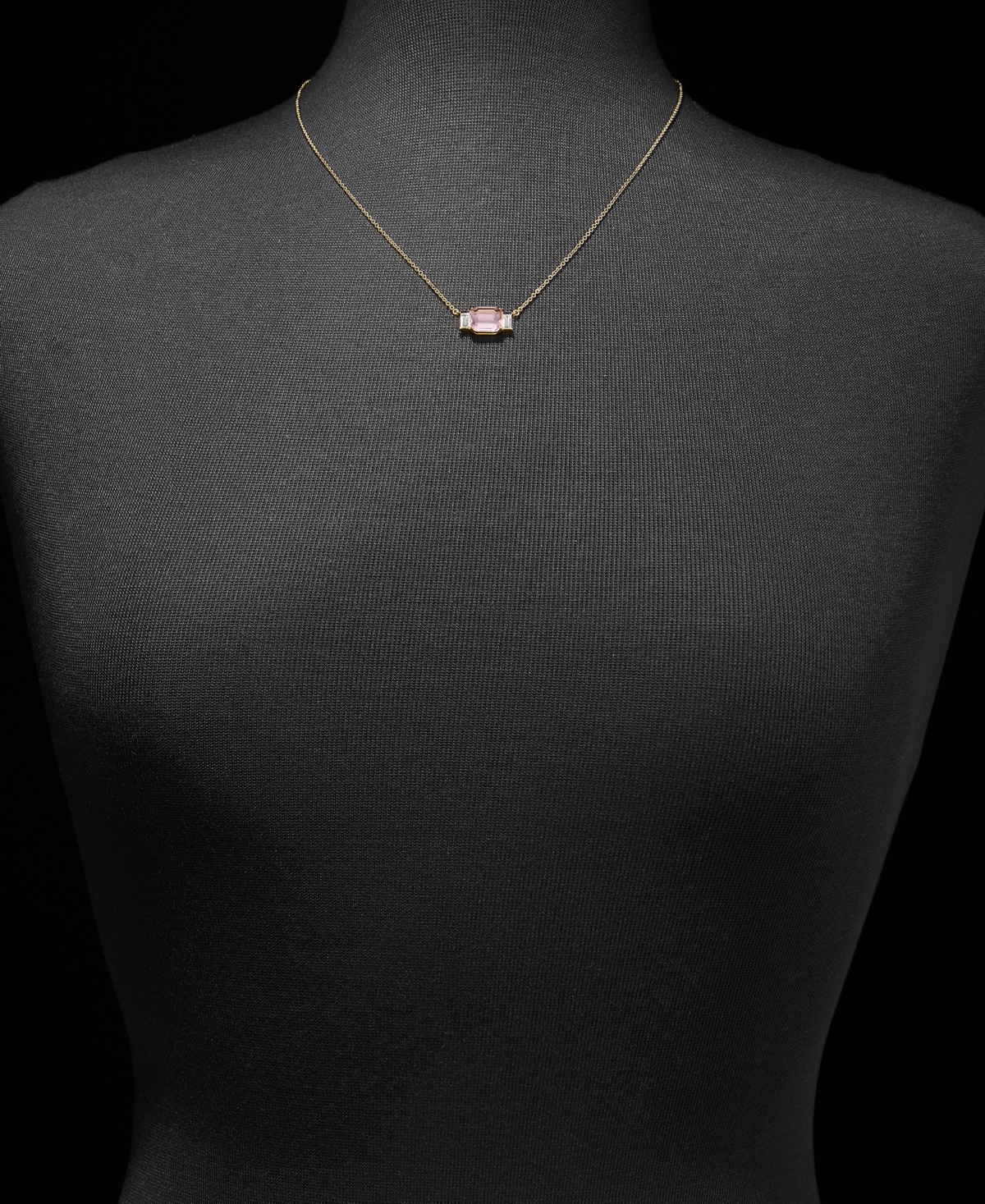 Lauren Ralph Gold-Tone Boxed Blue Stone Pendant Necklace
